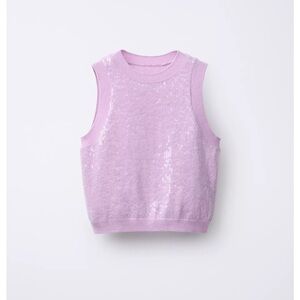 Zara Kids Pink Sequin Sweater Vest